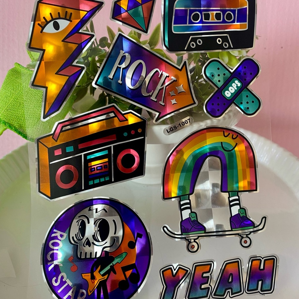 5/$10 Colorful Retro Stickers holographic designs